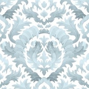 (small) Acanthus  leaves - watercolour damask, light grey