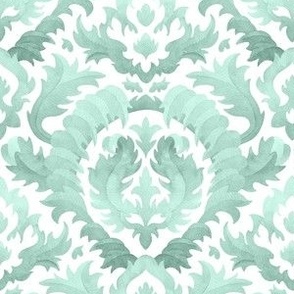 (small) Acanthus  leaves - watercolour damask, light green