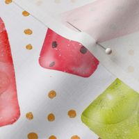 Summer Fruit Popsicles with polka dots