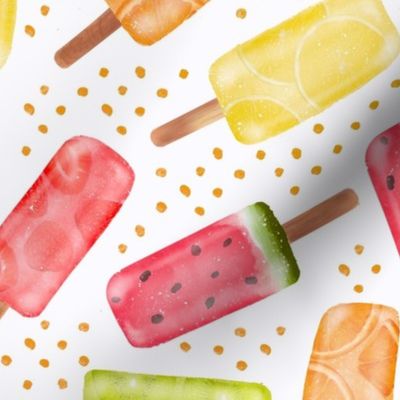 Summer Fruit Popsicles with polka dots
