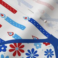 Bigger Scale Patriotic Party Time Patchwork in Red White and Blue