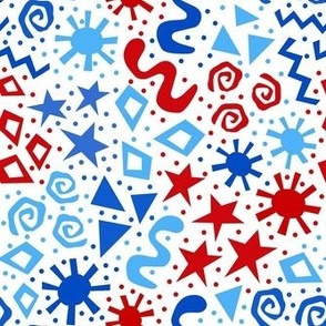 Medium Scale Patriotic Party Time Confetti Popper Scatter in Red White and Blue