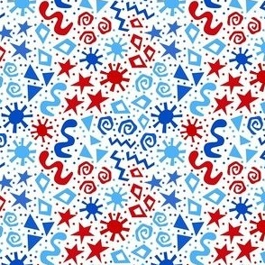Small Scale Patriotic Party Time Confetti Popper Scatter in Red White and Blue