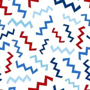 Medium Scale Patriotic Party Time ZigZag Confetti in Red White and Blue
