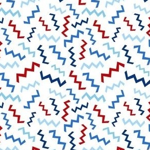 Small Scale Patriotic Party Time ZigZag Confetti in Red White and Blue