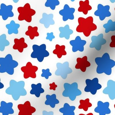 Medium Scale Patriotic Party Time Stars in Red White and Blue