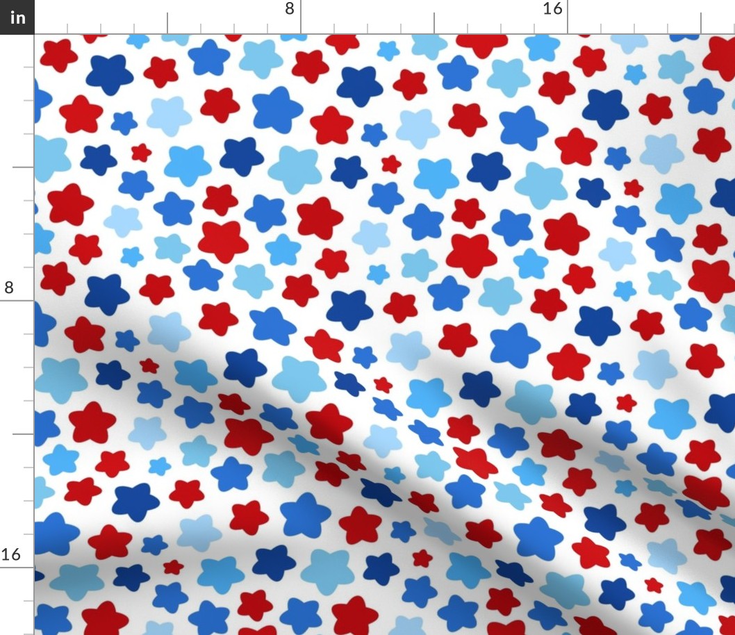 Medium Scale Patriotic Party Time Stars in Red White and Blue