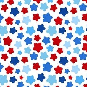 Small Scale Patriotic Party Time Stars in Red White and Blue