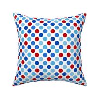 Large Scale Patriotic Party Time Polkadots in Red White and Blue