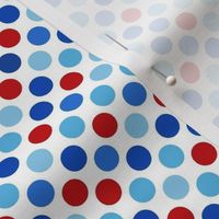 Medium Scale Patriotic Party Time Polkadots in Red White and Blue