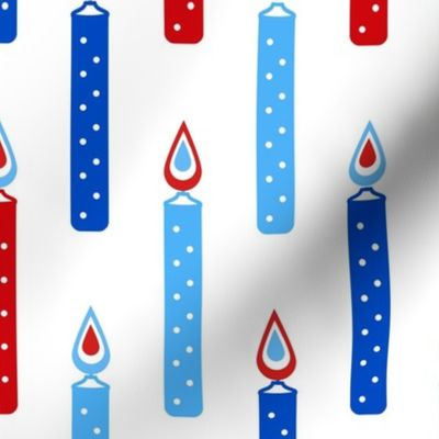 Large Scale Patriotic Party Time Candles in Red White and Blue