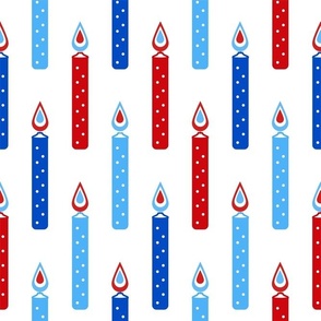 Large Scale Patriotic Party Time Candles in Red White and Blue