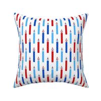 Medium Scale Patriotic Party Time Candles in Red White and Blue
