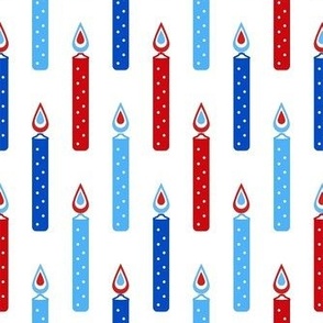 Medium Scale Patriotic Party Time Candles in Red White and Blue