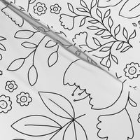 Folk Flowers Colouring