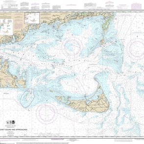 NOAA Nantucket Sound nautical chart #13237, 42"x34.8" (fits on a yard) 