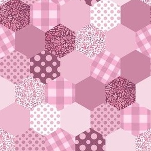 (small) Pattern frenzy -  honeycomb patchwork, shades of pink