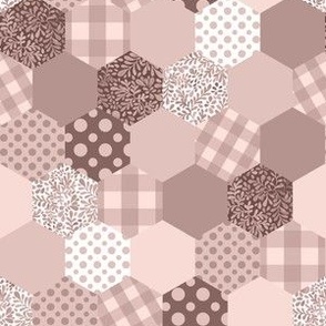 (small) Pattern frenzy -  honeycomb patchwork, earth tones