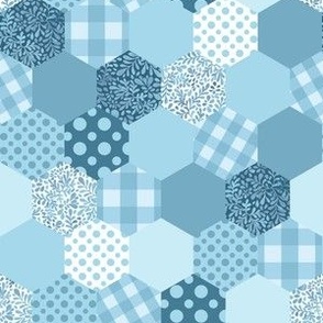 (small) Pattern frenzy -  honeycomb patchwork, shades of blue