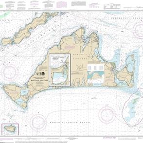 NOAA Martha's Vineyard nautical chart #13233 - 42x34.5" (fits on a yard of any fabric)