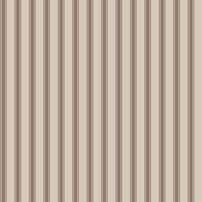 Ticking Stripe: Dusty Brown Pillow Ticking, Earth Tones 