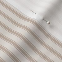 Ticking Stripe: Light Brown Pillow Ticking, Dusty Brown  