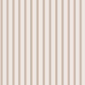 Ticking Stripe: Light Brown Pillow Ticking, Dusty Brown  