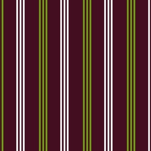 Mel-Vertical Triple Stripes-Green and White on Deep Magenta
