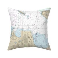 NOAA Newport Harbor / Narragansett Bay nautical chart #13223 - 36x50.3" (fits on a yard of the wider fabrics) 