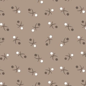 Dancing with Dot dark: Brown Geometric Toss, Neutral Earth Tones 