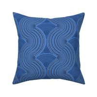 Modern geometric wavy pattern blue 
