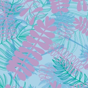 Ice Cream Dribbles - Miami Beach Palm Tree Vibes on Malibu blue (tint)