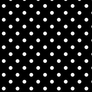 Vintage Halloween - White Polka Dot - Black
