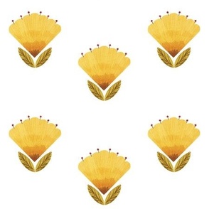 Golden Blooms: Whimsical Textured Yellow Floral Delight - GD23-A37