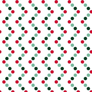 Polka Dots in Zig Zag  Vertical Stripes