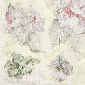 Watercolor Hydrangea Floral Pink Shabby Chic Flowers XL 27"