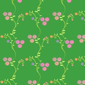 floral vine - green