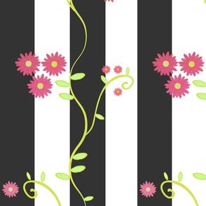 floral vine - vertical stripe