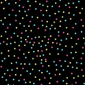 Colorful dots on black