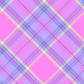 (medium) Neon Sunbeam Diagonal Tartan /Pink Purple YellowTartan / Plaid // See Sunbeam collection