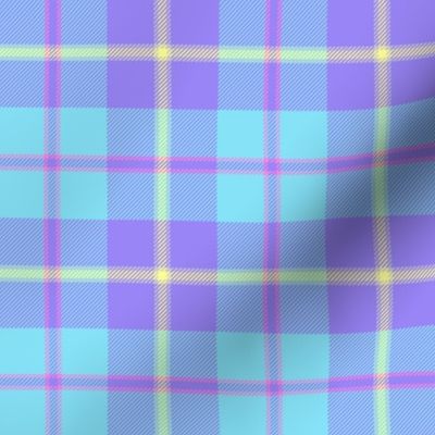 (medium) Neon Sunbeam  Yellow Blue and Purple Tartan /Yellow Blue and Purple Tartan / Plaid // See Sunbeam collection