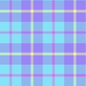 (medium) Neon Sunbeam  Yellow Blue and Purple Tartan /Yellow Blue and Purple Tartan / Plaid // See Sunbeam collection