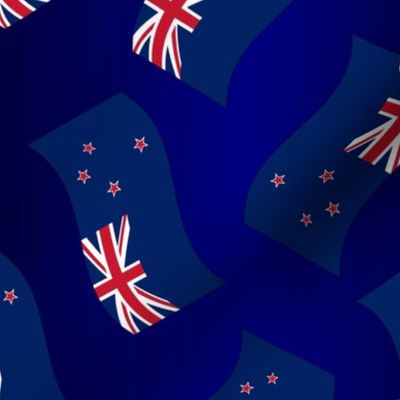 Waving New Zealand Flags