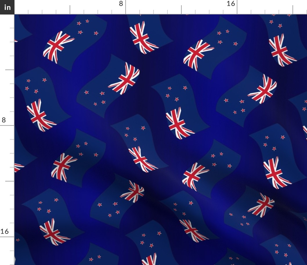 Waving New Zealand Flags