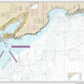 NOAA California Coast #18680 nautical chart, Point Sur to San Francisco  (42"x32.6", fits one yard of any fabric)