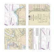 NOAA Puget Sound nautical chart #18440, 42x27.8" (fits on a yard of any fabric)