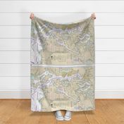 NOAA Puget Sound nautical chart #18440, 54.5"x36" (fits on a yard of wider fabrics)