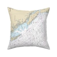 NOAA Pacific Ocean West Coast nautical chart #501, Washington and Oregon, 42x25.9" (fits on a yard of any fabric) 