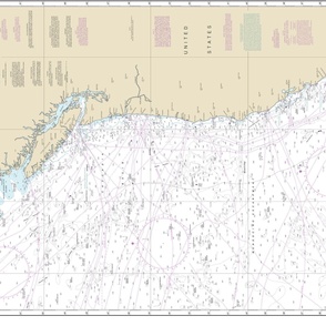 NOAA Pacific Ocean West Coast nautical chart #501, Washington and Oregon, 42x25.9" (fits on a yard of any fabric) 