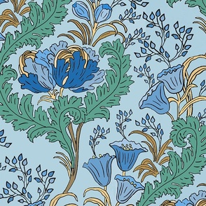 Victorian Floral in blue 